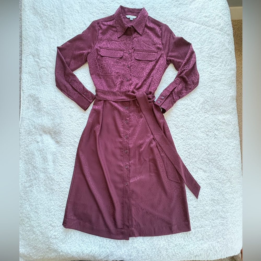 Ophelia Roe Satin Shirt dress - Size Small